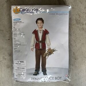 California Costumes Renaissance Boy Costume XL 12-14 Brown Red 3-Piece Set